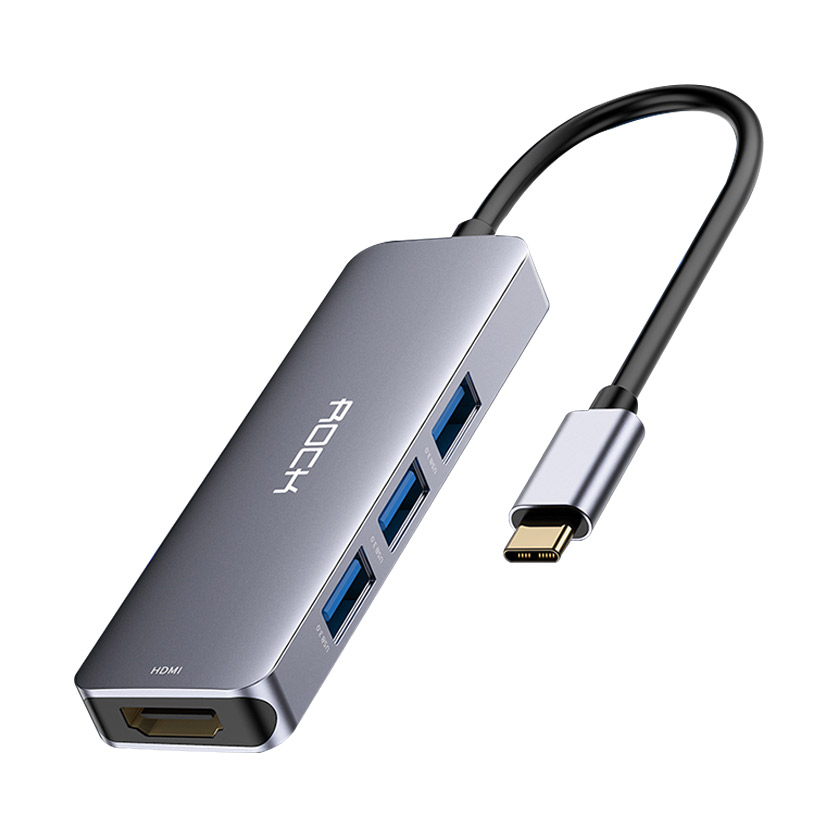 ROCK USB C to HDMI,USB3.0 & 3 Converter