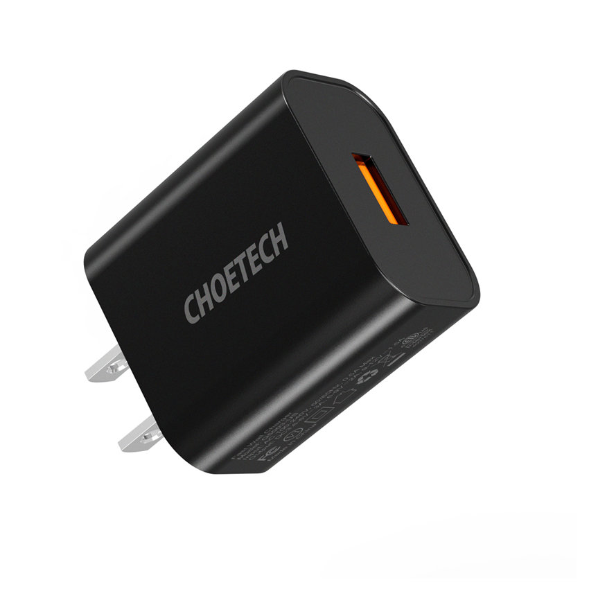 CHOETECH Q5003 18W USB-A Fast Charging For 7/7 Plus/6S/6S Plus/6 Plus/6/SE (2020)/ 11/ 11Pro/11ProMax/XsMax,/XR/ XS/X/8/8 Plus/ AirPods/Ipad/Samsung/LG/HTC/Huawei/Moto/xiao MI and More