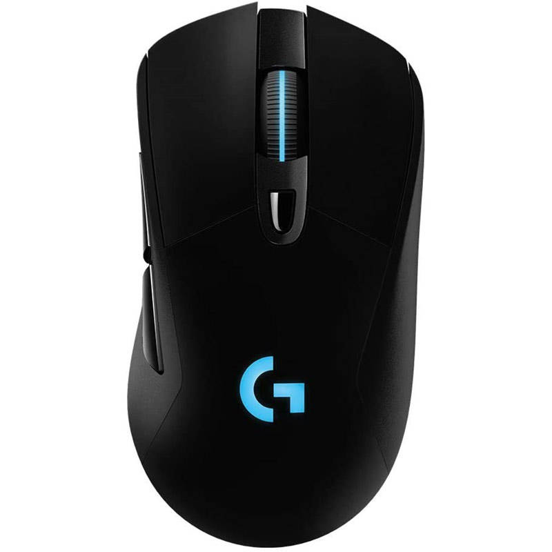 Logitech G703 Lightspeed Wireless Gaming Mouse W/Hero 16K Sensor PowerPlay Compatible Lightsync RGB Lightweight 95G+10G Optional 100-16, 000 DPI Rubber Side Grips - Black